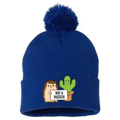 Hedgehog Not A Hugger Cactus Hedgehog Great Gift Pom Pom 12in Knit Beanie