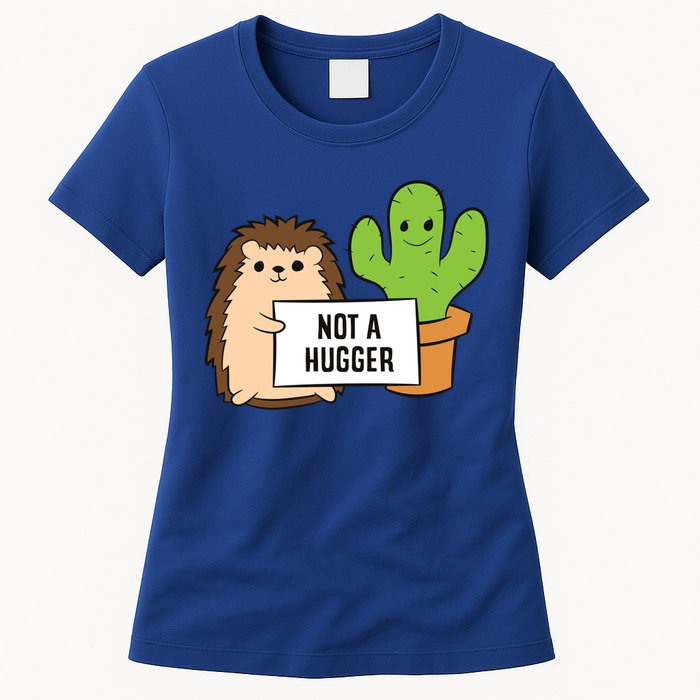 Hedgehog Not A Hugger Cactus Hedgehog Great Gift Womens T-Shirt