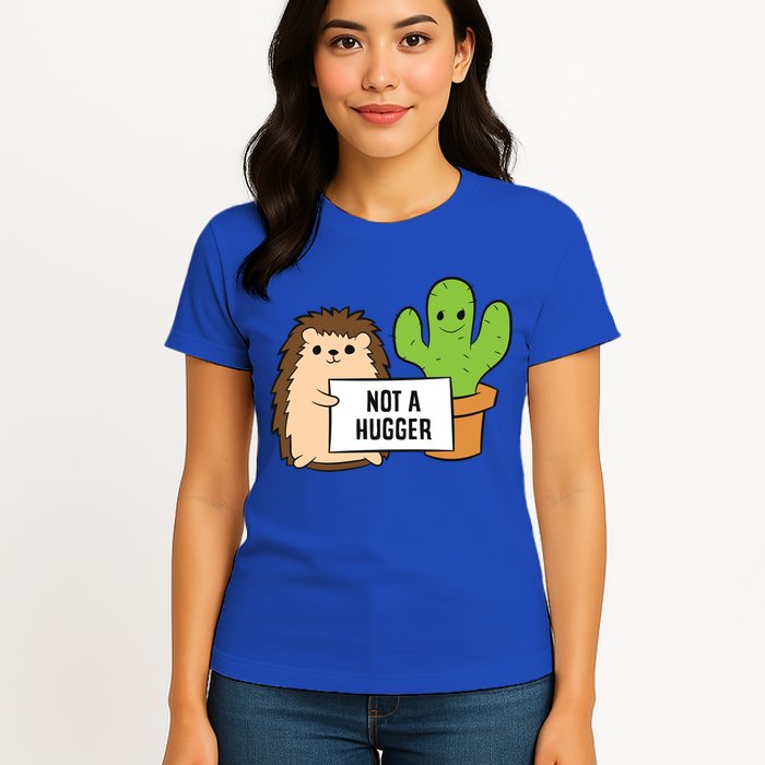 Hedgehog Not A Hugger Cactus Hedgehog Great Gift Womens T-Shirt