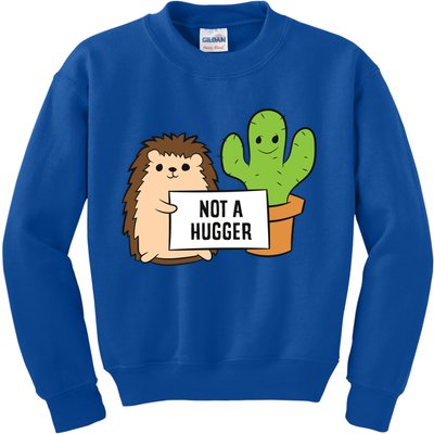 Hedgehog Not A Hugger Cactus Hedgehog Great Gift Kids Sweatshirt