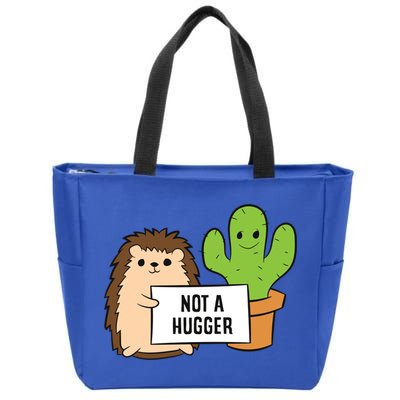 Hedgehog Not A Hugger Cactus Hedgehog Great Gift Zip Tote Bag