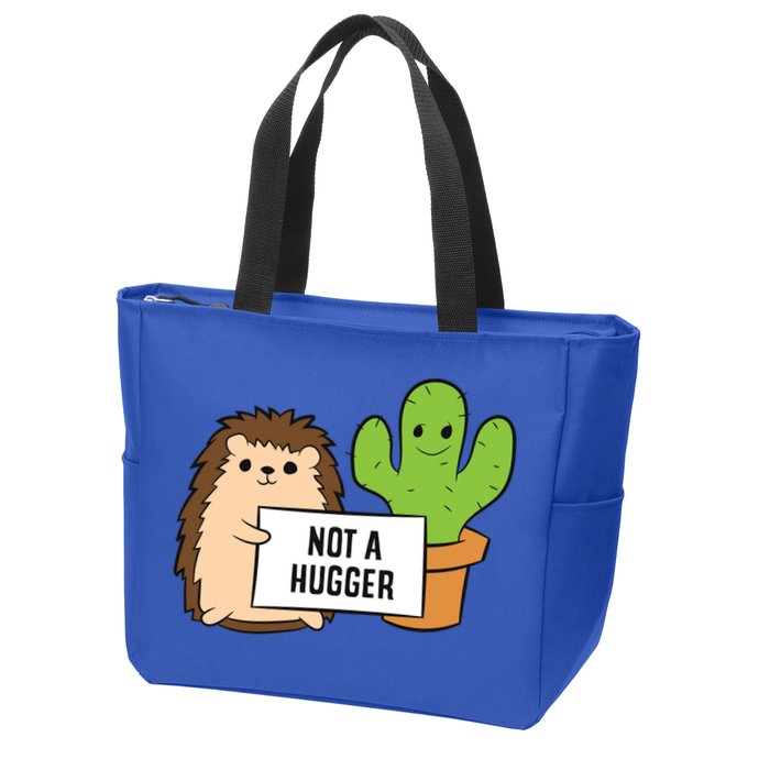 Hedgehog Not A Hugger Cactus Hedgehog Great Gift Zip Tote Bag