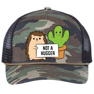 Hedgehog Not A Hugger Cactus Hedgehog Great Gift Retro Rope Trucker Hat Cap