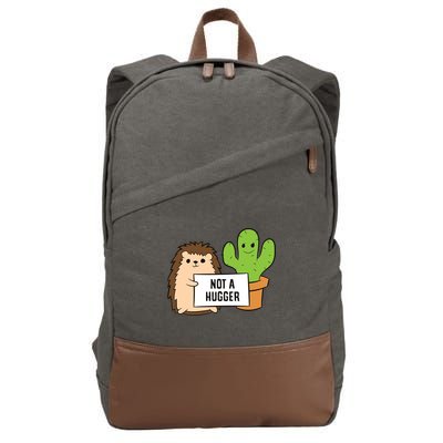 Hedgehog Not A Hugger Cactus Hedgehog Great Gift Cotton Canvas Backpack