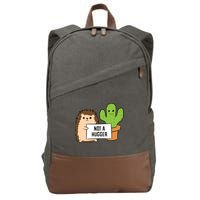 Hedgehog Not A Hugger Cactus Hedgehog Great Gift Cotton Canvas Backpack