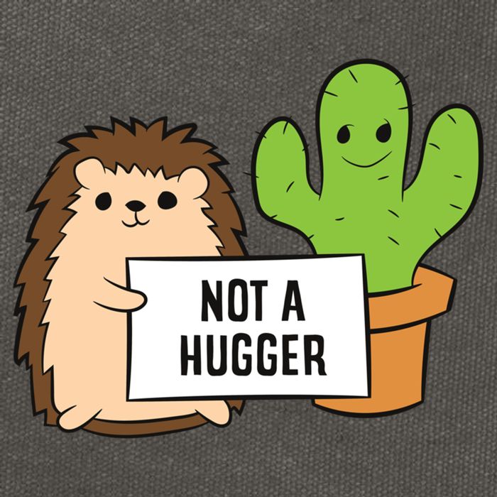 Hedgehog Not A Hugger Cactus Hedgehog Great Gift Cotton Canvas Backpack