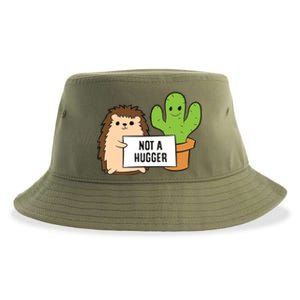 Hedgehog Not A Hugger Cactus Hedgehog Great Gift Sustainable Bucket Hat