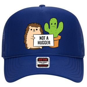 Hedgehog Not A Hugger Cactus Hedgehog Great Gift High Crown Mesh Back Trucker Hat