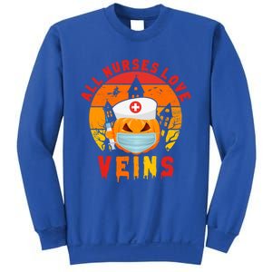 Halloween Nurse All Nurses Love Veins Vampire Cool Gift Sweatshirt