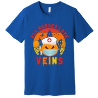 Halloween Nurse All Nurses Love Veins Vampire Cool Gift Premium T-Shirt