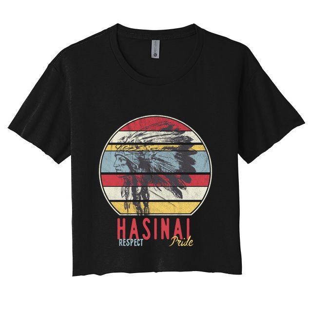 Hasinai Native American Indian Tribe Respect Pride Retro Sun Gift Crop Top