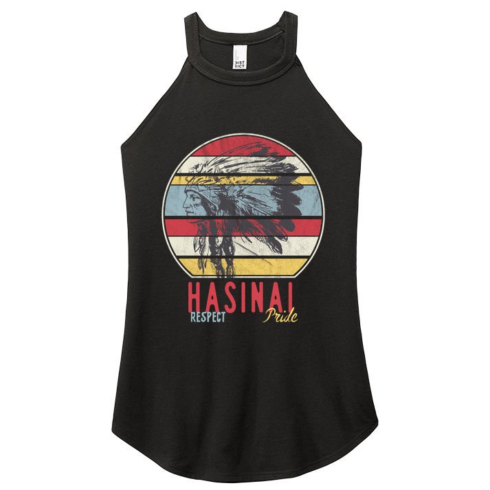 Hasinai Native American Indian Tribe Respect Pride Retro Sun Gift Women's Perfect Tri Rocker Tank