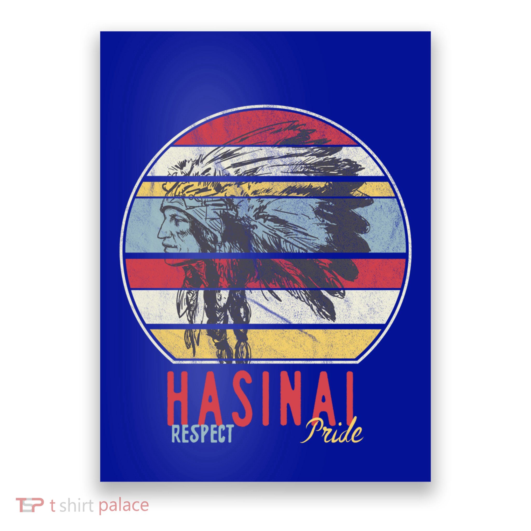 Hasinai Native American Indian Tribe Respect Pride Retro Sun Gift Poster
