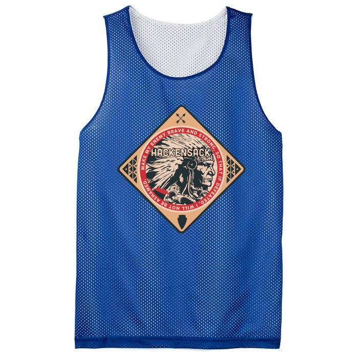 Hackensack Native American Indian Brave Strong Enemy Gift Mesh Reversible Basketball Jersey Tank