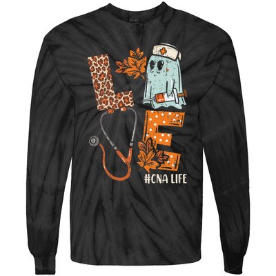 Halloween Nurse Assistant Love Cna Life Stethoscope Gift Tie-Dye Long Sleeve Shirt