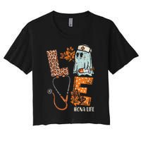 Halloween Nurse Assistant Love Cna Life Stethoscope Gift Women's Crop Top Tee