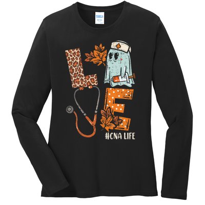 Halloween Nurse Assistant Love Cna Life Stethoscope Gift Ladies Long Sleeve Shirt