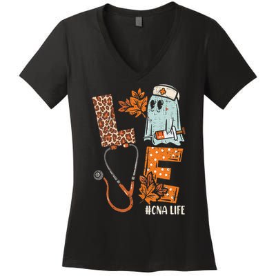 Halloween Nurse Assistant Love Cna Life Stethoscope Gift Women's V-Neck T-Shirt