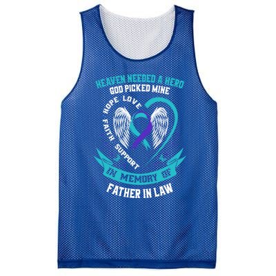 Heaven Needed A Hero God Picked My Father In Law Suicide Dad Cute Gift Mesh Reversible Basketball Jersey Tank