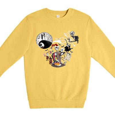 Head Nightmare Before Jack And Sally Halloween Oogie With Bash Premium Crewneck Sweatshirt