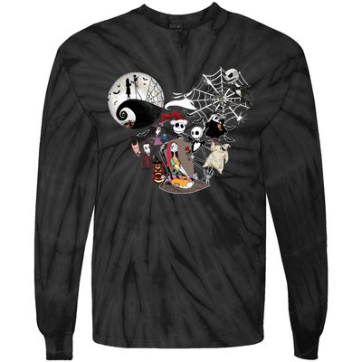 Head Nightmare Before Jack And Sally Halloween Oogie With Bash Tie-Dye Long Sleeve Shirt