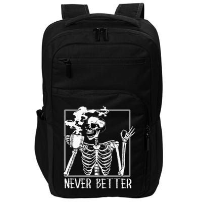 Halloween Never Better Skeleton Funny Skull Impact Tech Backpack