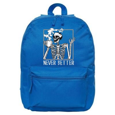 Halloween Never Better Skeleton Funny Skull 16 in Basic Backpack