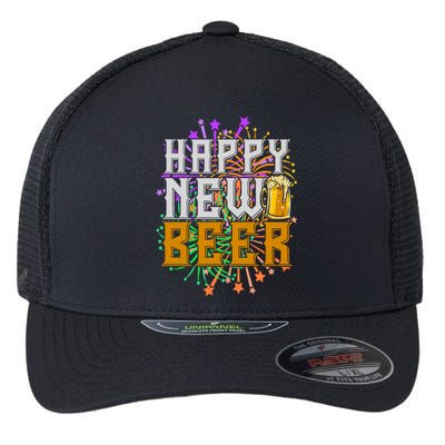 Happy New Beer New Year's Eve Beer Meaningful Gift Flexfit Unipanel Trucker Cap