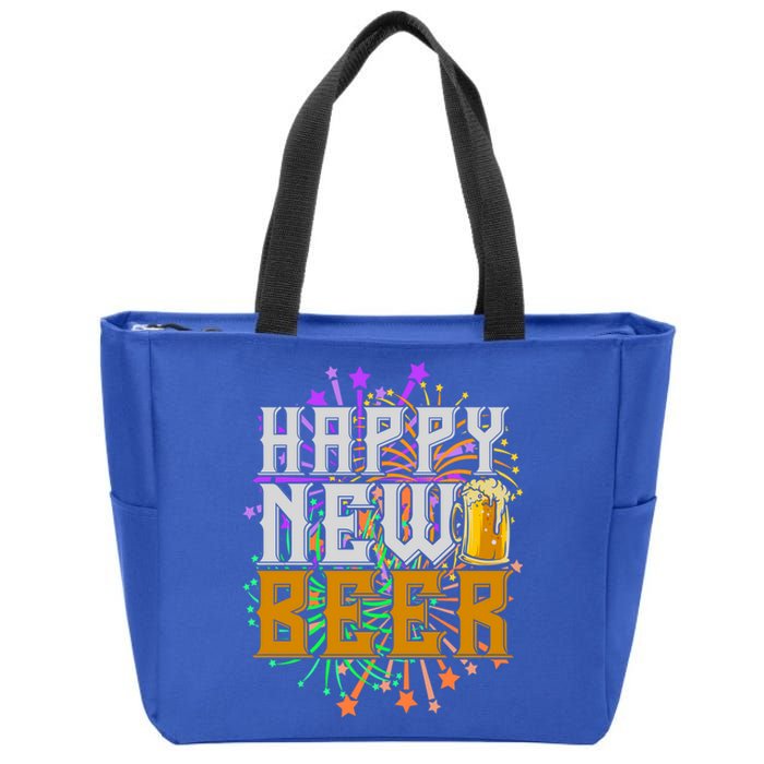 Happy New Beer New Year's Eve Beer Meaningful Gift Zip Tote Bag