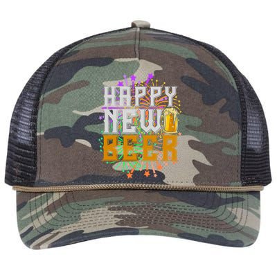 Happy New Beer New Year's Eve Beer Meaningful Gift Retro Rope Trucker Hat Cap