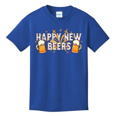 Happy New Beers Gift New Year Nye Party Funny New Years Eve Cute Gift Kids T-Shirt