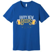 Happy New Beers Funny New Year Party New Year's Eve Funny Gift Premium T-Shirt