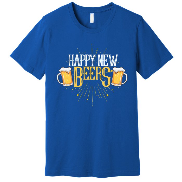 Happy New Beers Funny New Year Party New Year's Eve Funny Gift Premium T-Shirt