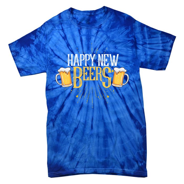 Happy New Beers Funny New Year Party New Year's Eve Funny Gift Tie-Dye T-Shirt