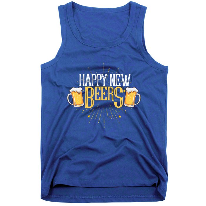 Happy New Beers Funny New Year Party New Year's Eve Funny Gift Tank Top