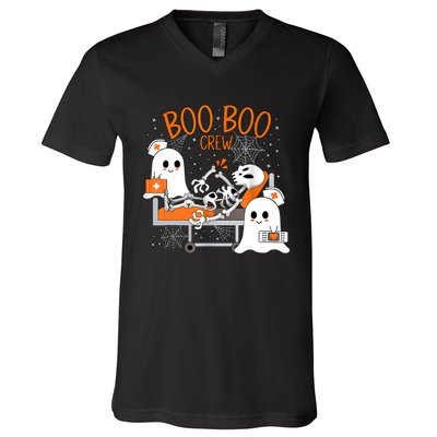 Halloween Nurse Boo Crew V-Neck T-Shirt