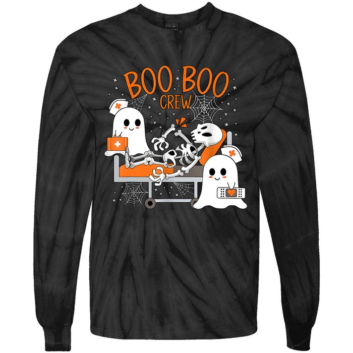 Halloween Nurse Boo Crew Tie-Dye Long Sleeve Shirt