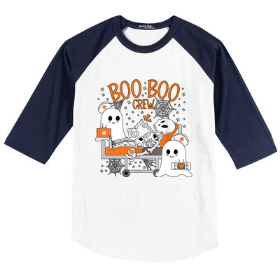 Halloween Nurse Boo Crew Baseball Sleeve Shirt