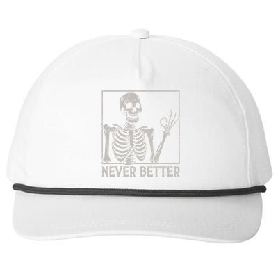 Halloween Never Better Skeleton Funny Skull Snapback Five-Panel Rope Hat