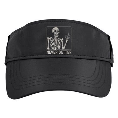 Halloween Never Better Skeleton Funny Skull Adult Drive Performance Visor