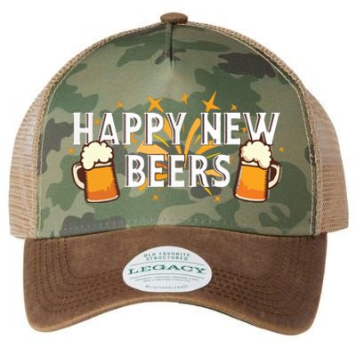 Happy New Beers New Year NYE Party Funny Legacy Tie Dye Trucker Hat