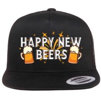 Happy New Beers New Year NYE Party Funny Flat Bill Trucker Hat