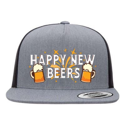 Happy New Beers New Year NYE Party Funny Flat Bill Trucker Hat