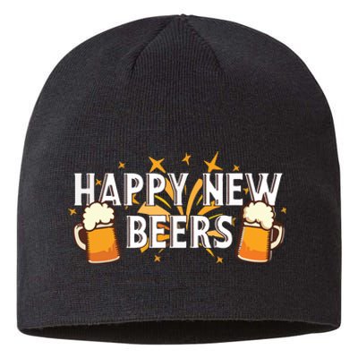 Happy New Beers New Year NYE Party Funny Sustainable Beanie