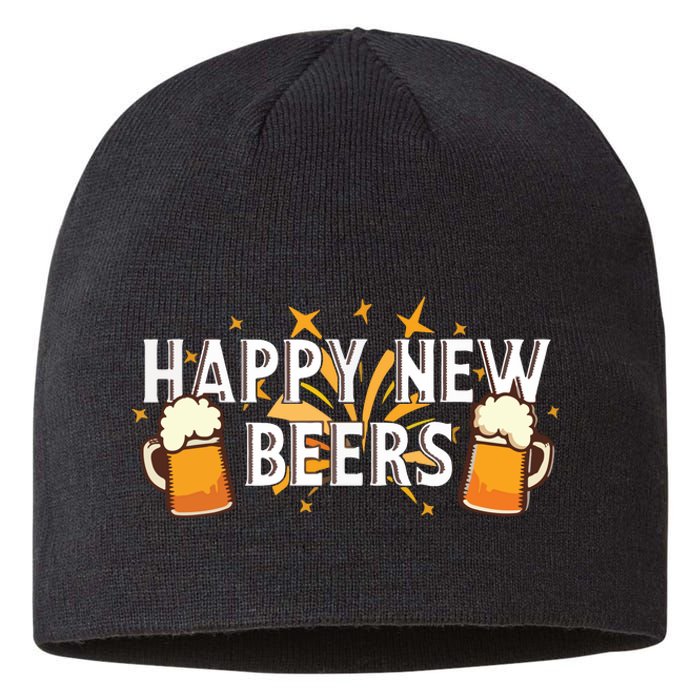 Happy New Beers New Year NYE Party Funny Sustainable Beanie