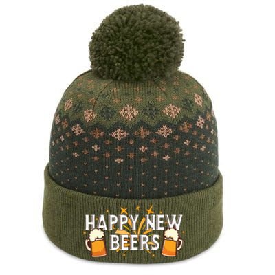 Happy New Beers New Year NYE Party Funny The Baniff Cuffed Pom Beanie