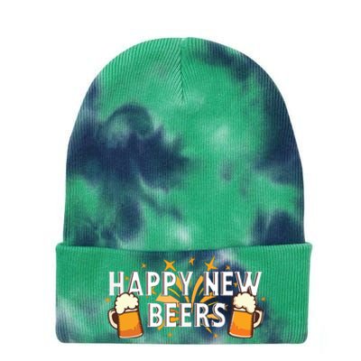 Happy New Beers New Year NYE Party Funny Tie Dye 12in Knit Beanie