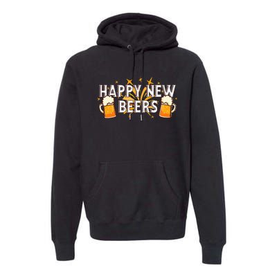 Happy New Beers  New Year NYE Party Funny New Years Eve Premium Hoodie