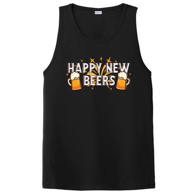 Happy New Beers  New Year NYE Party Funny New Years Eve PosiCharge Competitor Tank