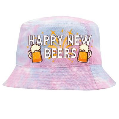 Happy New Beers  New Year NYE Party Funny New Years Eve Tie-Dyed Bucket Hat